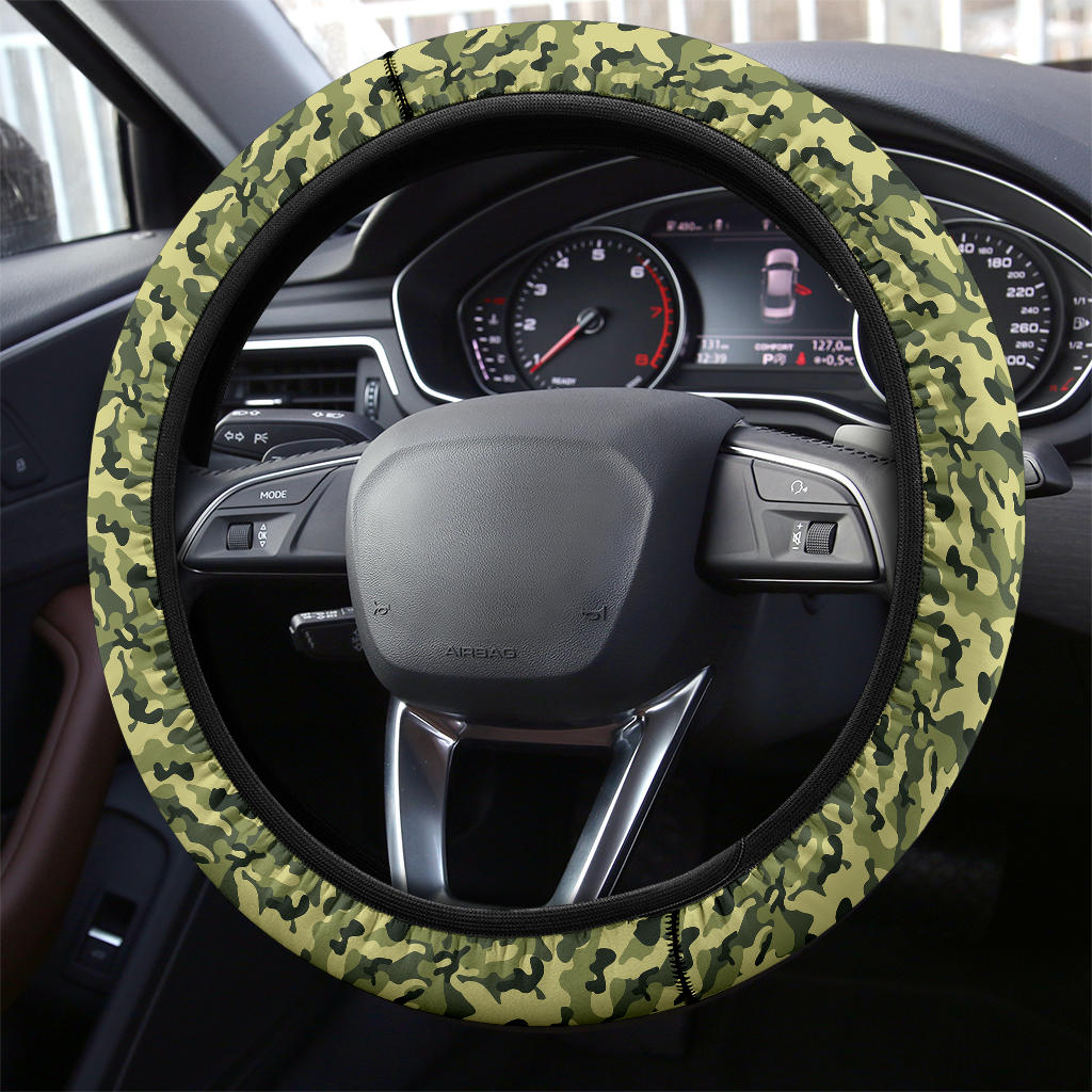 Camouflage Military US Army Green Premium Car Steering Wheel Cover Nearkii