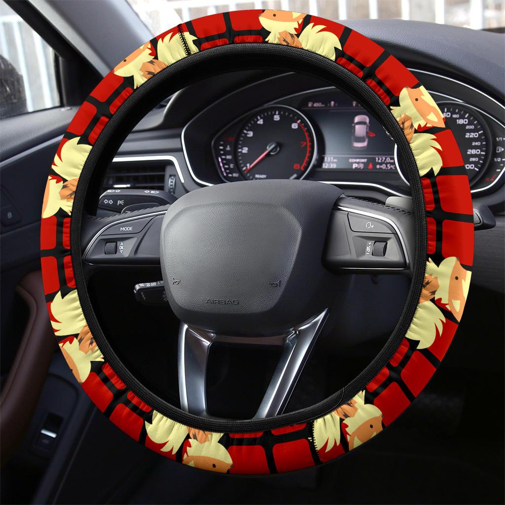 Arcanine Partern Pokemon Premium Car Steering Wheel Cover