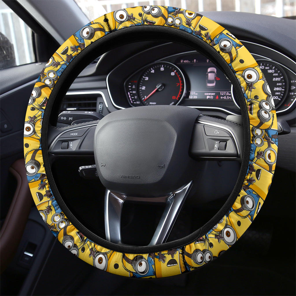 Minions Funny Premium Car Steering Wheel Cover Nearkii