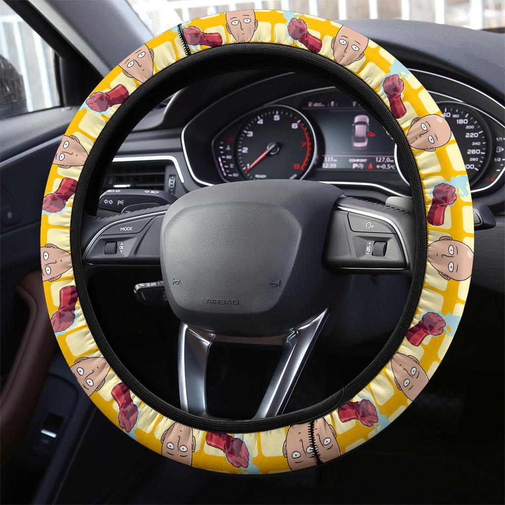 One Punch Man Saitama Ok Funny Anime Premium Custom Car Steering Wheel Cover Nearkii