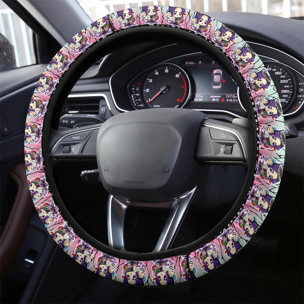 Cute Shinobu Kocho Chipi Demon Slayer Anime Car Steering Wheel Cover 1 Nearkii