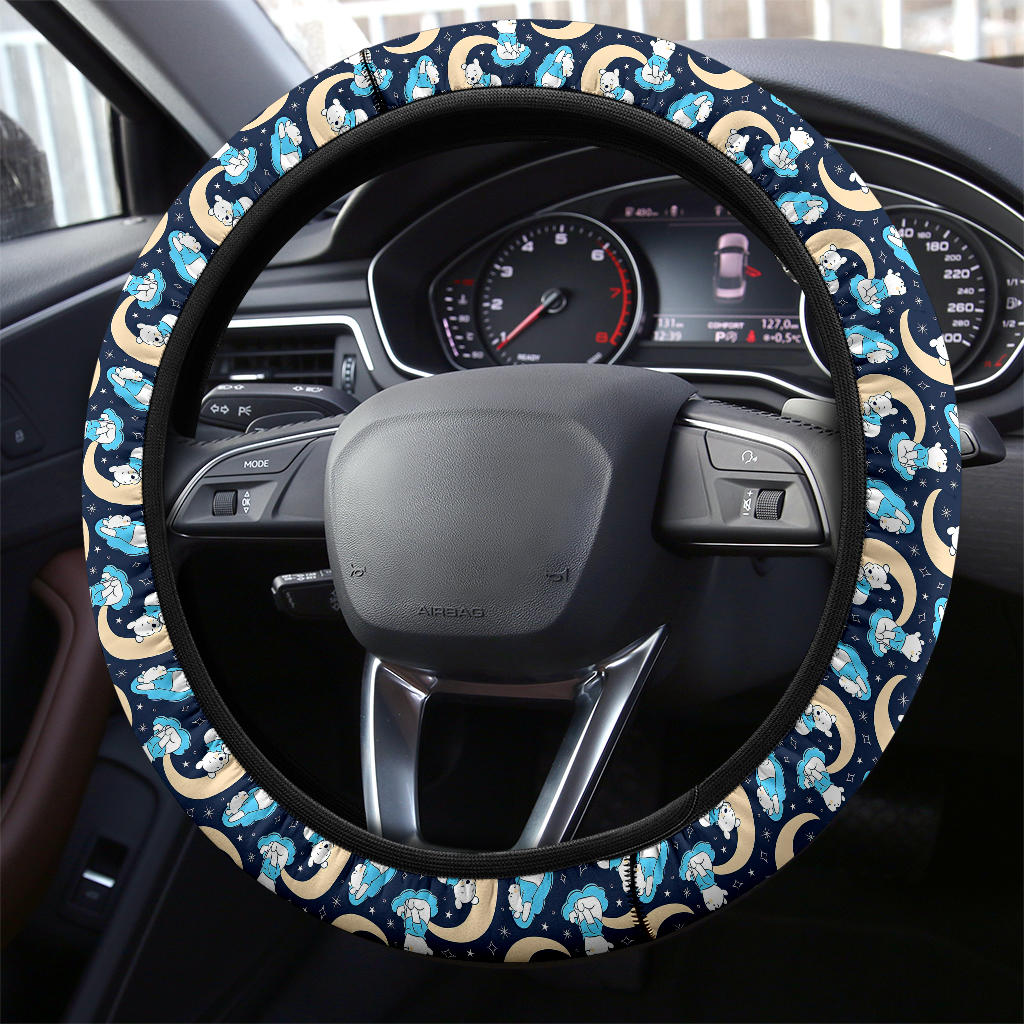 Winnie The Pood Moon Blue Premium Car Steering Wheel Cover Nearkii