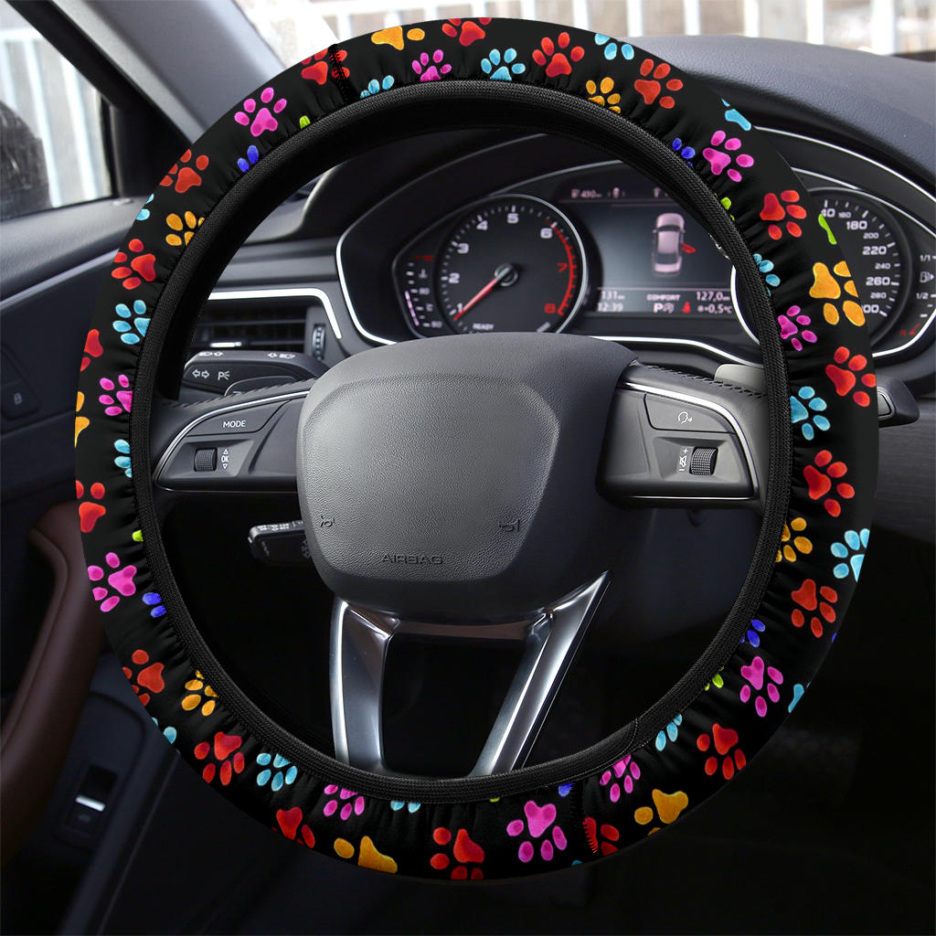 Cute Dog Footprint Premium Car Steering Wheel Cover Nearkii