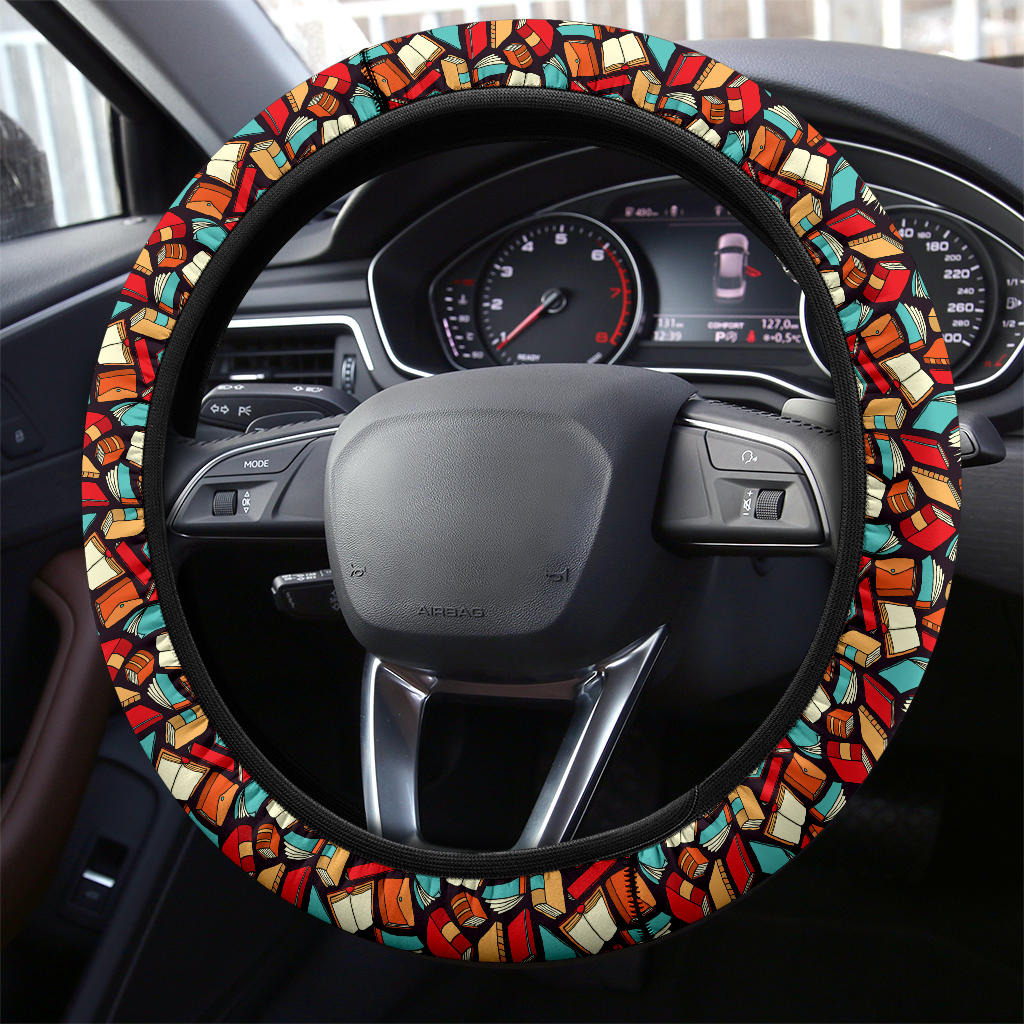 Book Black Background Premium Car Steering Wheel Cover Nearkii