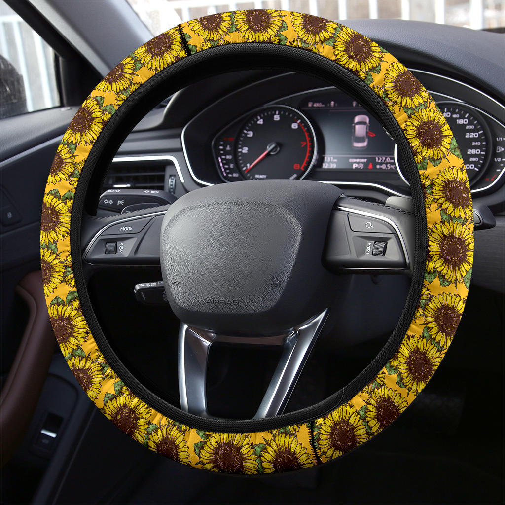 Sunflower Pattern Car Steering Wheel Cover