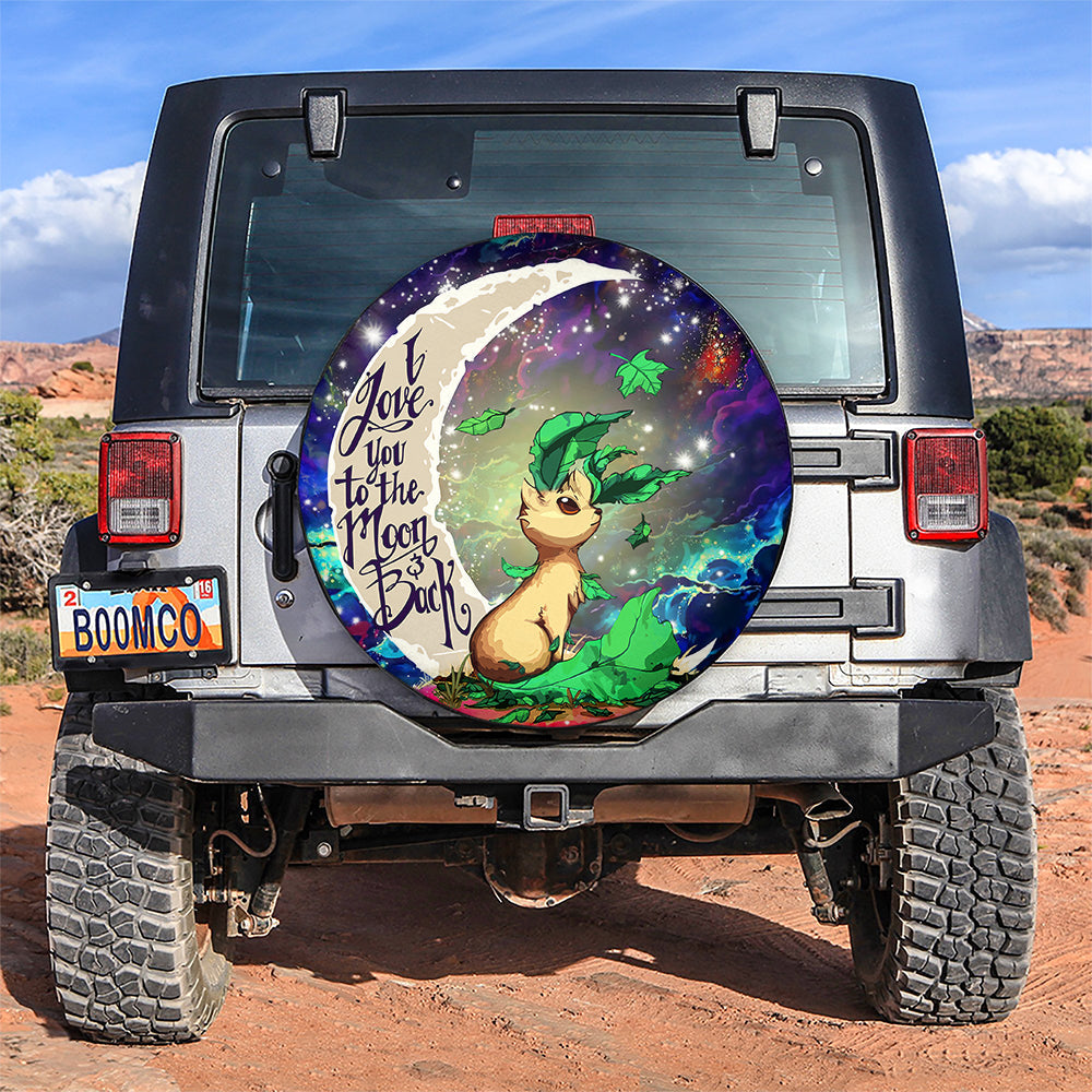 Leafeon Eevee Evolution Pokemon Love You To The Moon Galaxy Car Spare Tire Covers Gift For Campers Nearkii