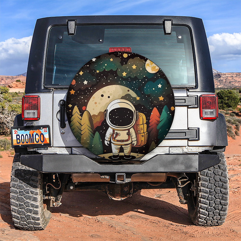 Cute Astronaut Moon Star Car Spare Tire Covers Gift For Campers Nearkii