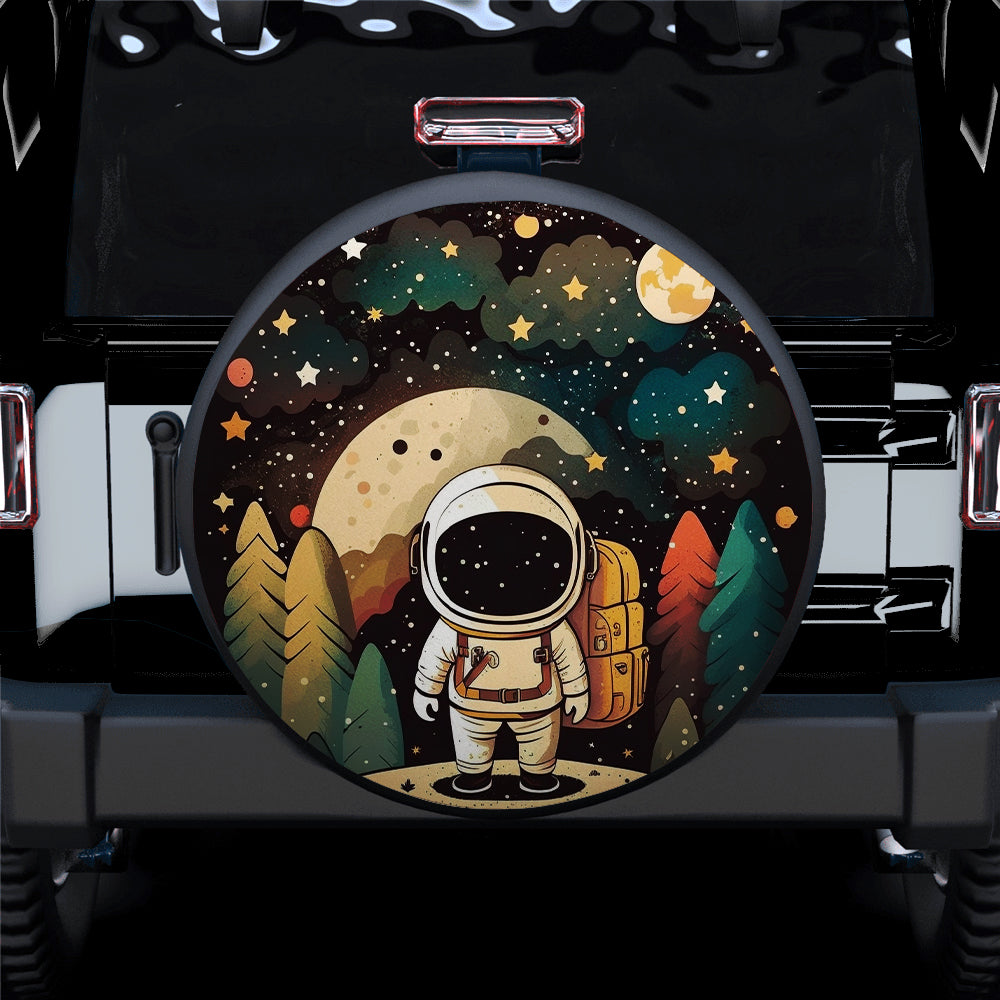 Cute Astronaut Moon Star Car Spare Tire Covers Gift For Campers Nearkii