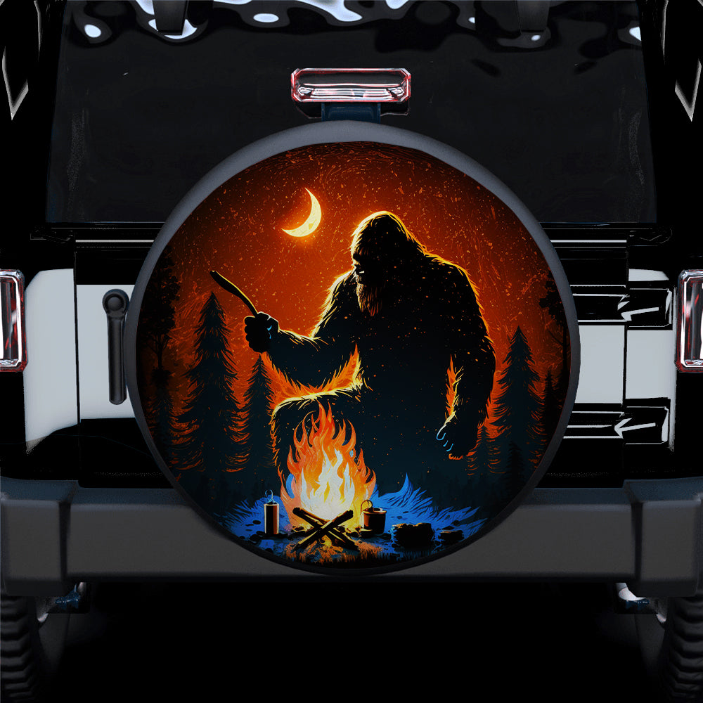 Bigfoot Sasquatch Campfire Camping Car Spare Tire Covers Gift For Campers Nearkii