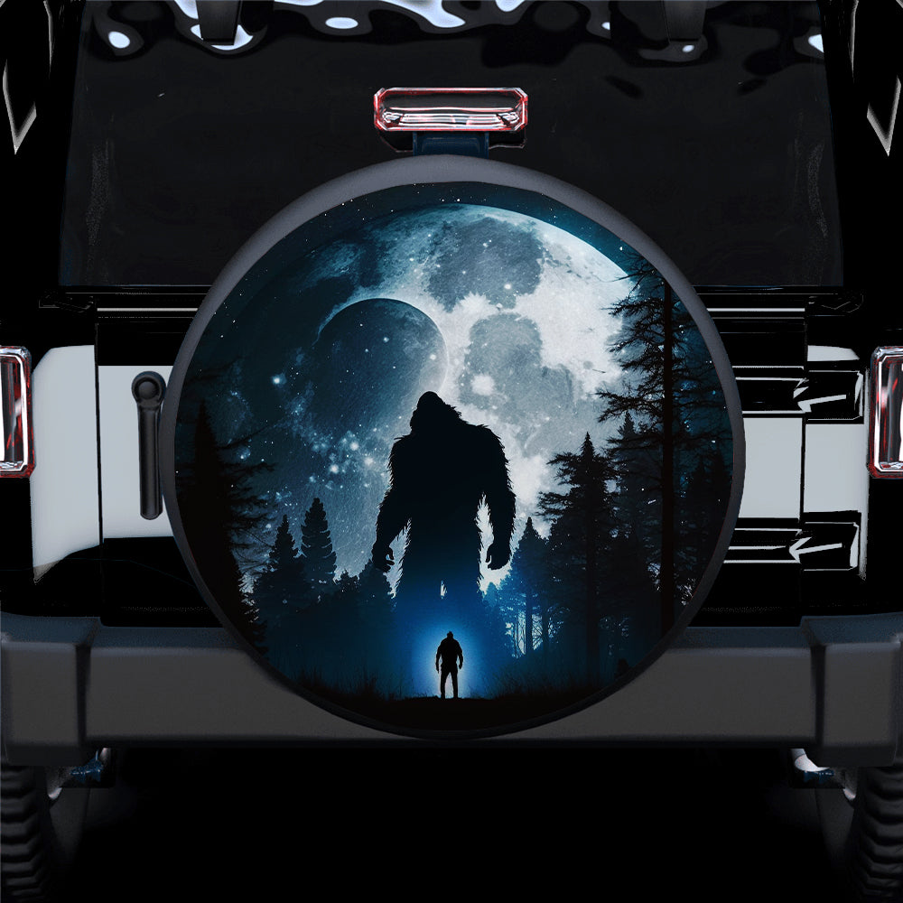 Bigfoot Shadow Look The Night Sky Big Moon With Star Car Spare Tire Covers Gift For Campers Nearkii