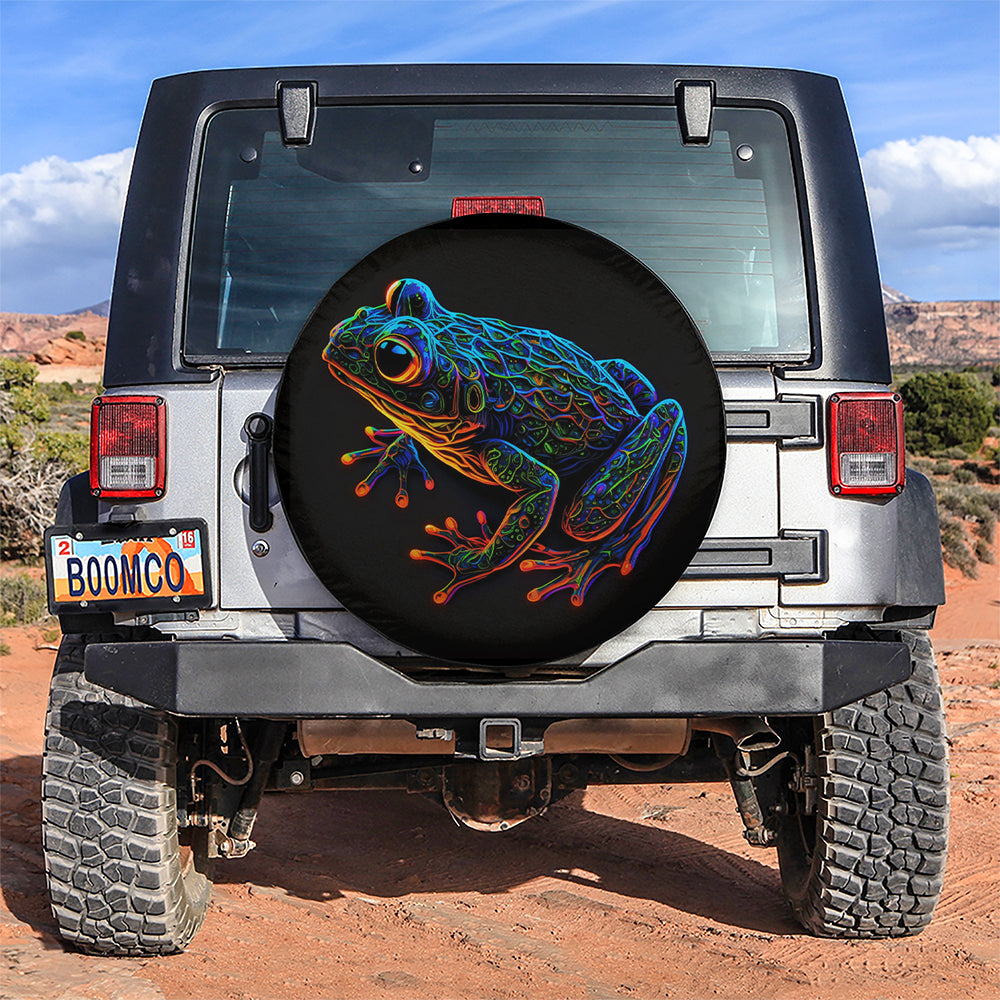 Neon Frog Jeep Car Spare Tire Covers Gift For Campers Nearkii