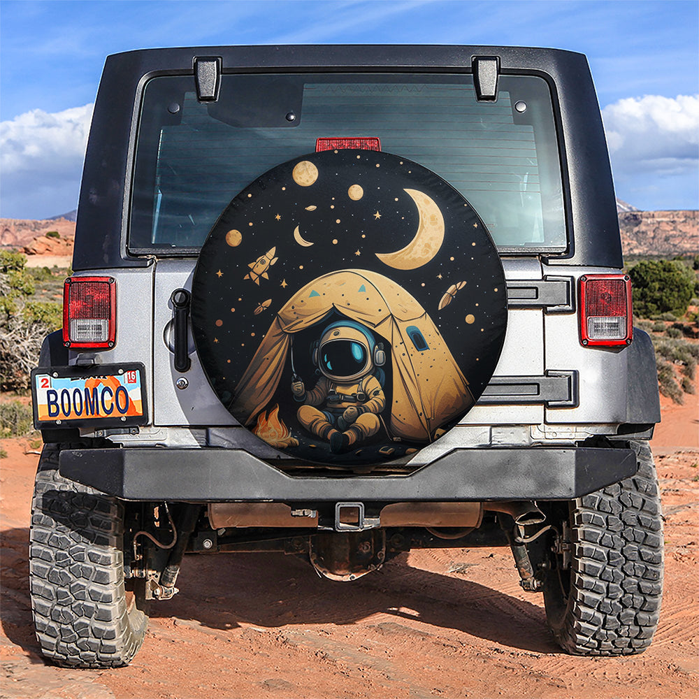 Cute Astronaut Camping Galaxy Car Spare Tire Covers Gift For Campers Nearkii