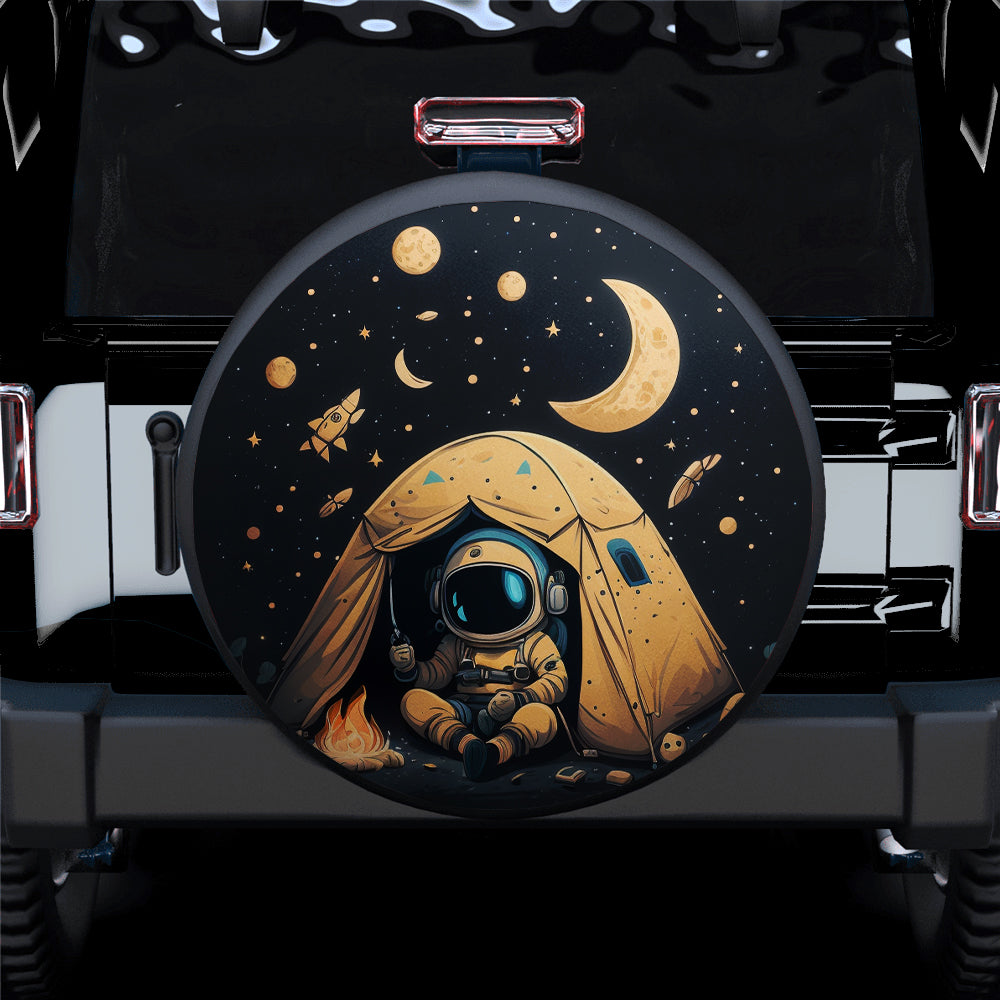 Cute Astronaut Camping Galaxy Car Spare Tire Covers Gift For Campers Nearkii