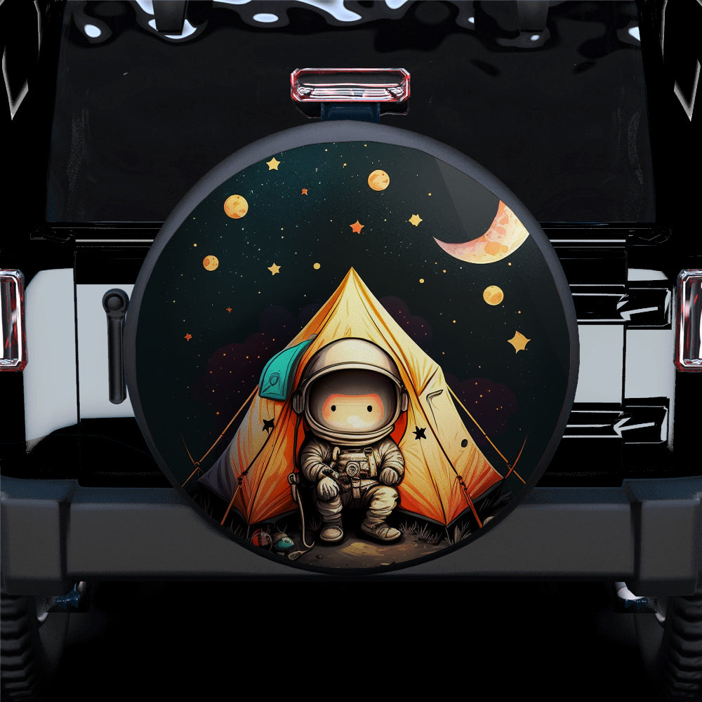 Cute Astronaut With Camping Galaxy Car Spare Tire Covers Gift For Campers Nearkii