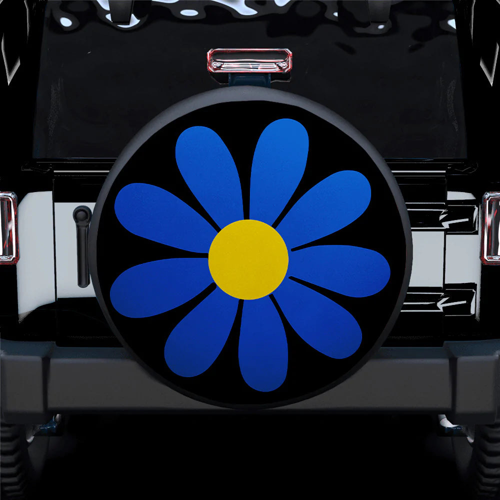 Blue Daisy Flower Jeep Car Spare Tire Covers Gift For Campers Nearkii