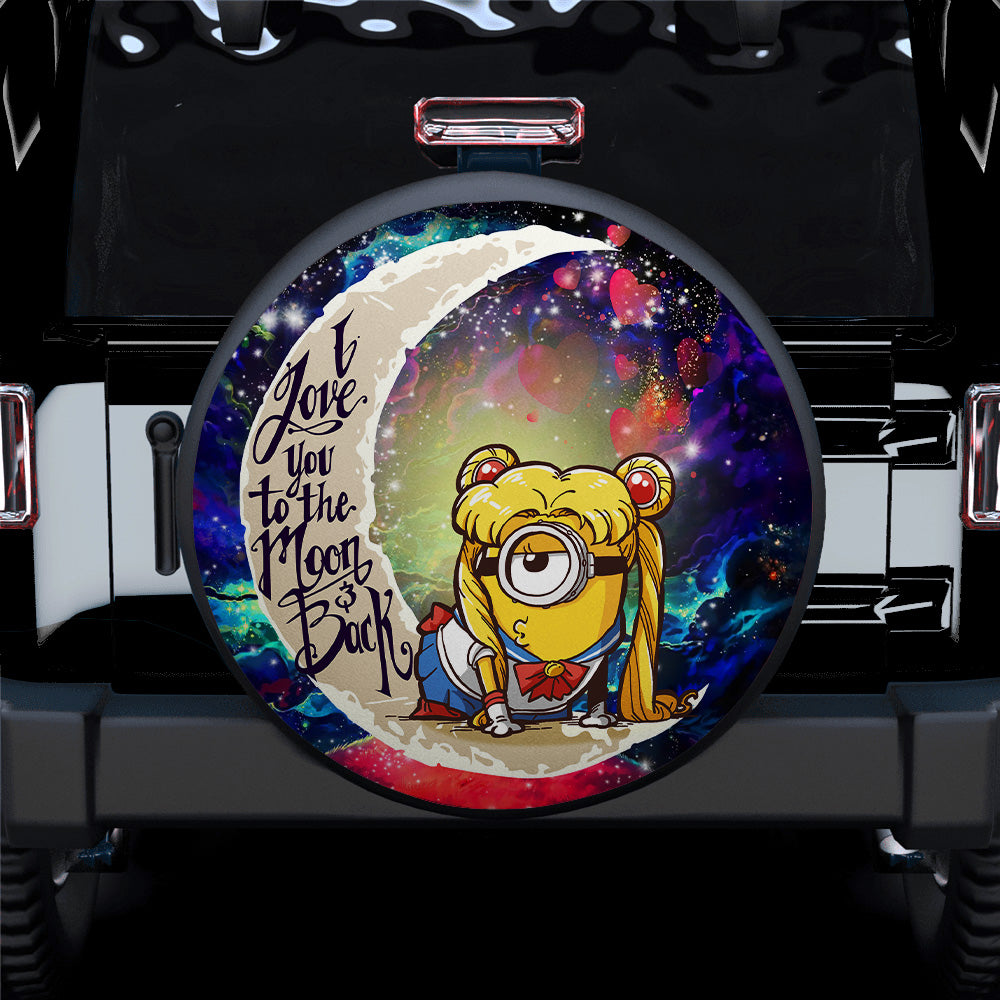 Minion Sailor Love You To The Moon Galaxy Car Spare Tire Covers Gift For Campers Nearkii