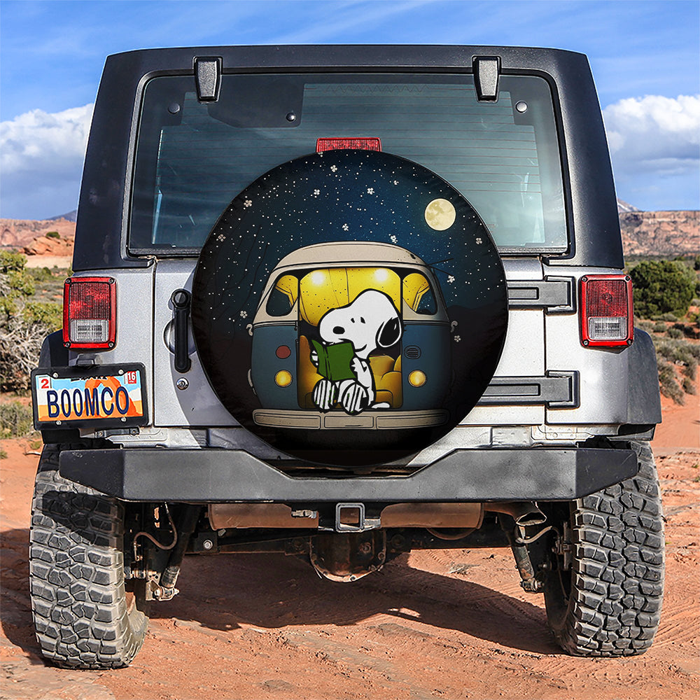 Snoopy Camping Reading Jeep Car Spare Tire Covers Gift For Campers Nearkii