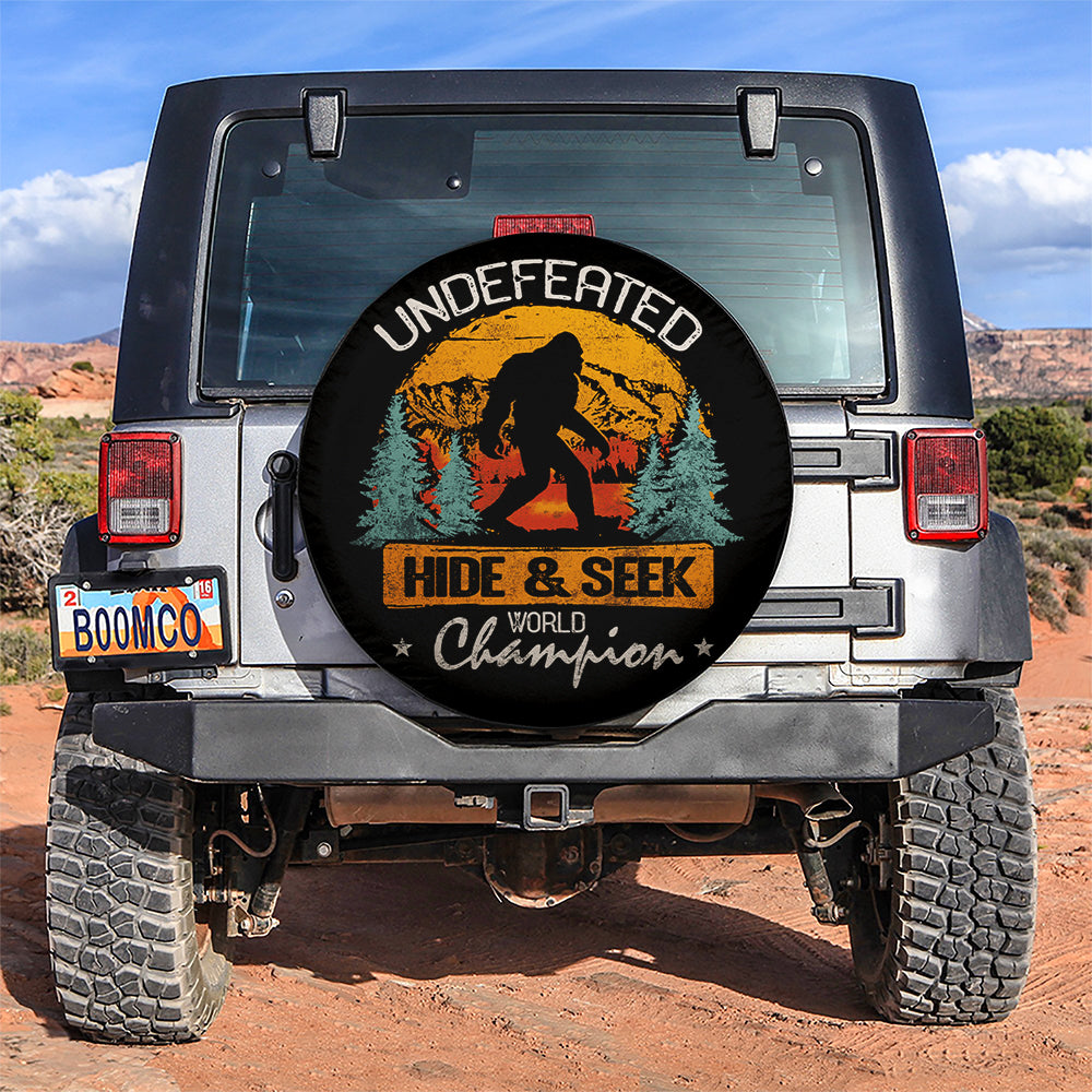 Undefeated Hide And Seek Champion Bigfoot Car Spare Tire Covers Gift For Campers Nearkii